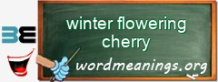 WordMeaning blackboard for winter flowering cherry